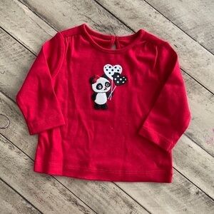 Gymboree Holiday Panda Red T-Shirt Top 6 12 months NWOT